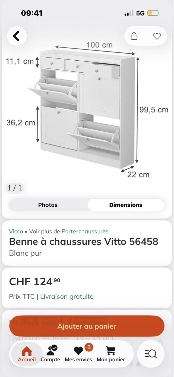 Scaffali: Meuble à chaussures NEUF – Nuovo e nell'imballaggio originale da Châtelaine venduto da mai_pl7s 1