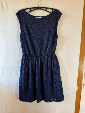 Dunkelblaues Spitzenkleid Gr. L