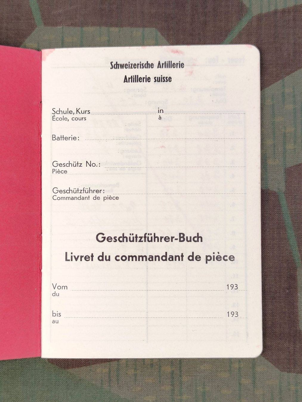 Schweizer Armee Uniformen: Reglement, Geschützführer-Buch – Gebraucht aus Bauma von SwissMilitaria 2