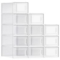 SONGMICS 12er Set Schuhboxen transparent stapelbar NEU OVP