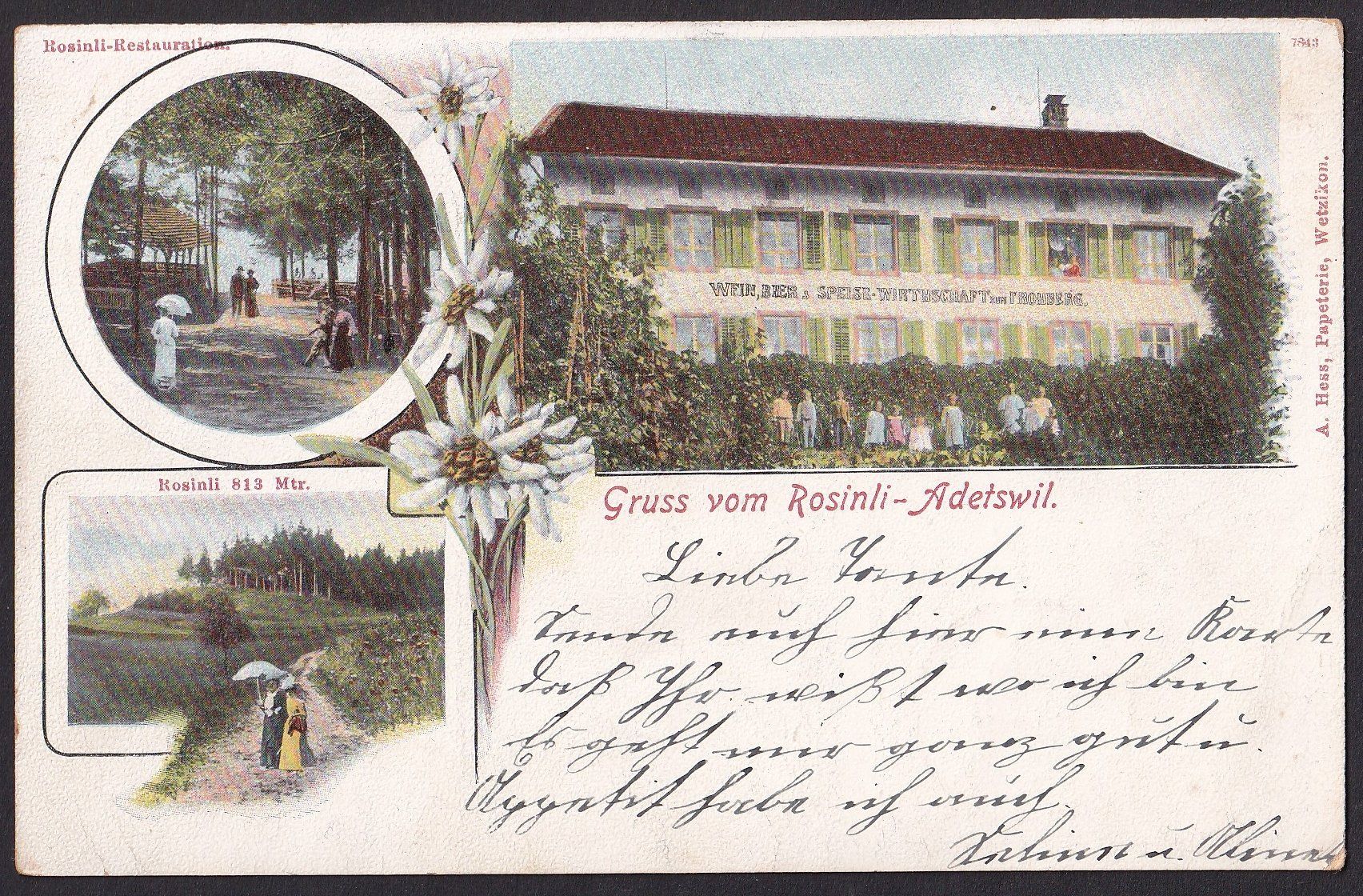 Cartoline postali: Adetswil Rosinli Speisewirtschaft – Usato da Olten venduto da clotaldi