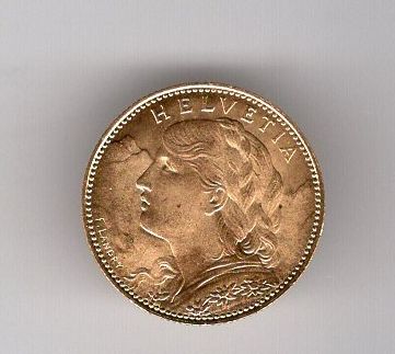 Tutti le monete: (892) 10 Franken 1922, Super, stgl – Usato da Rüthi (Rheintal) venduto da erdnuessli1 1