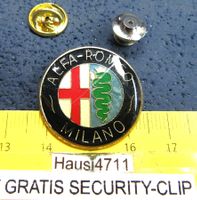 ALFA ROMEO MILANO LOGO VINTAGE PIN GLASIERT MIT SECURITYCLIP