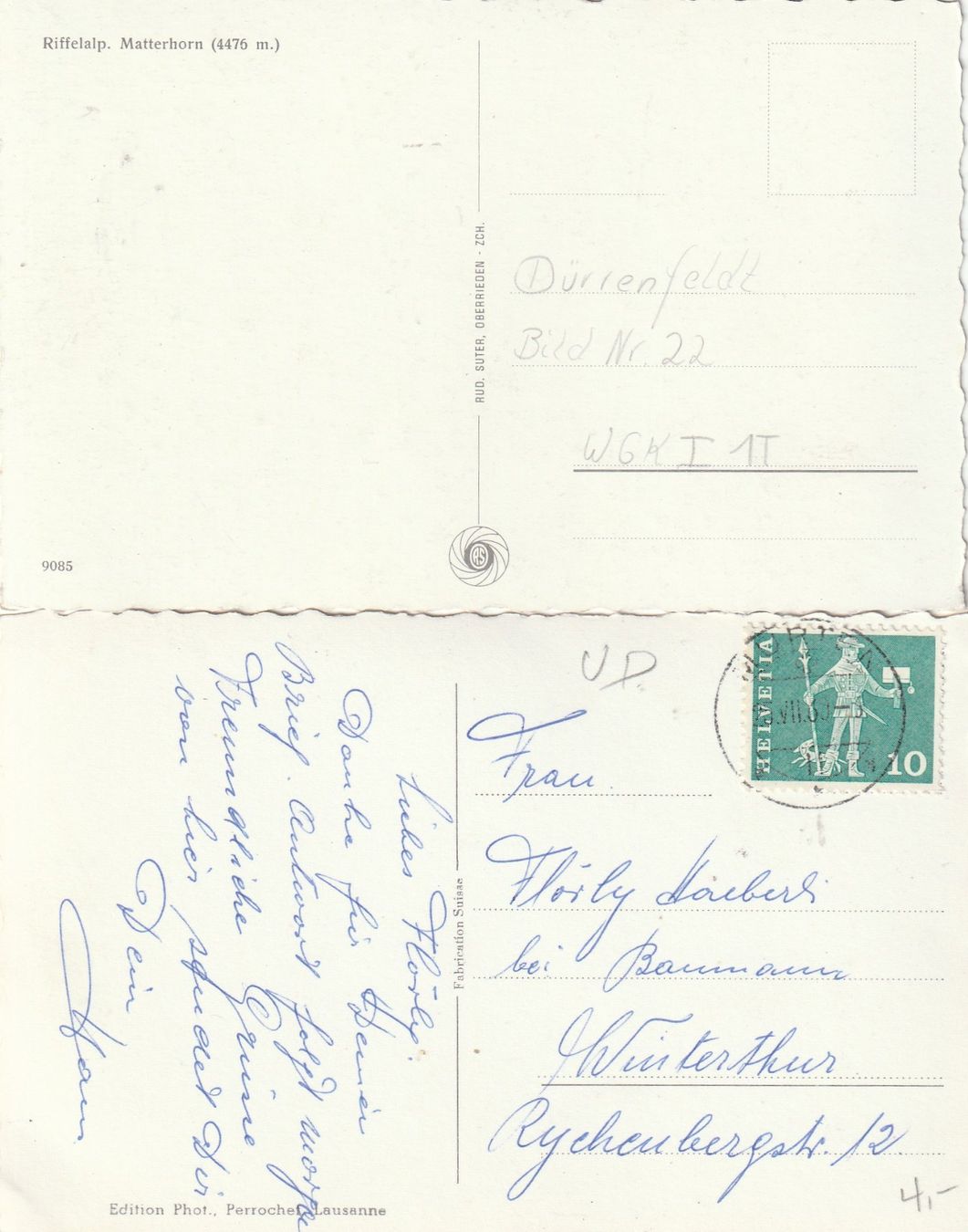 Cartes postales: 10 verschiedene ältere Schweizer Ansichtskarten – D'occasion à Rupperswil par Ema10 7