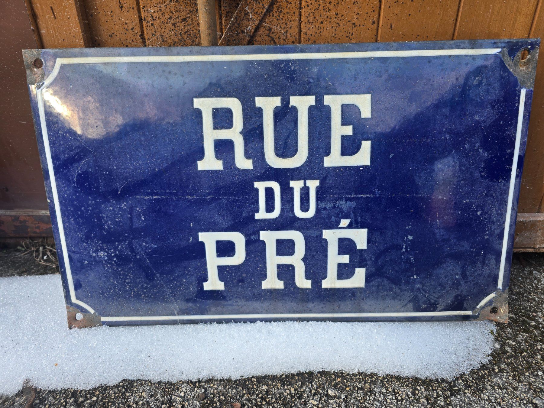 Ecriteaux: Ancienne plaque de la rue du Pré – D'occasion à Lignières par grisoux41