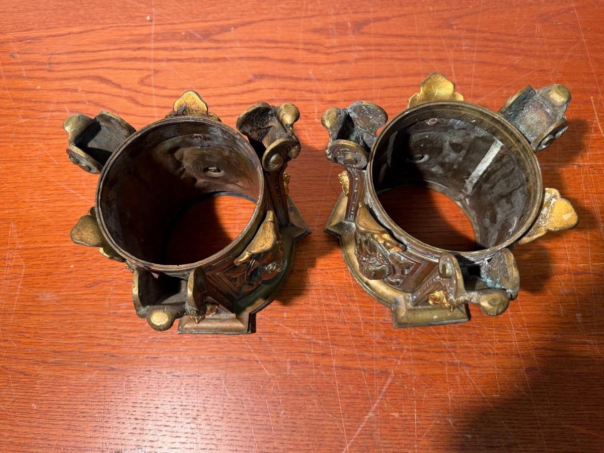 Tutte le decorazioni: Brass decorative supports with Busts Pair used – Usato da Lausanne venduto da artnouveau04 6