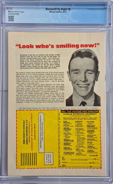 Werewolf By Night #8 (1973) – CGC 9.0 Marvel Horror Comics! (Gebraucht ...