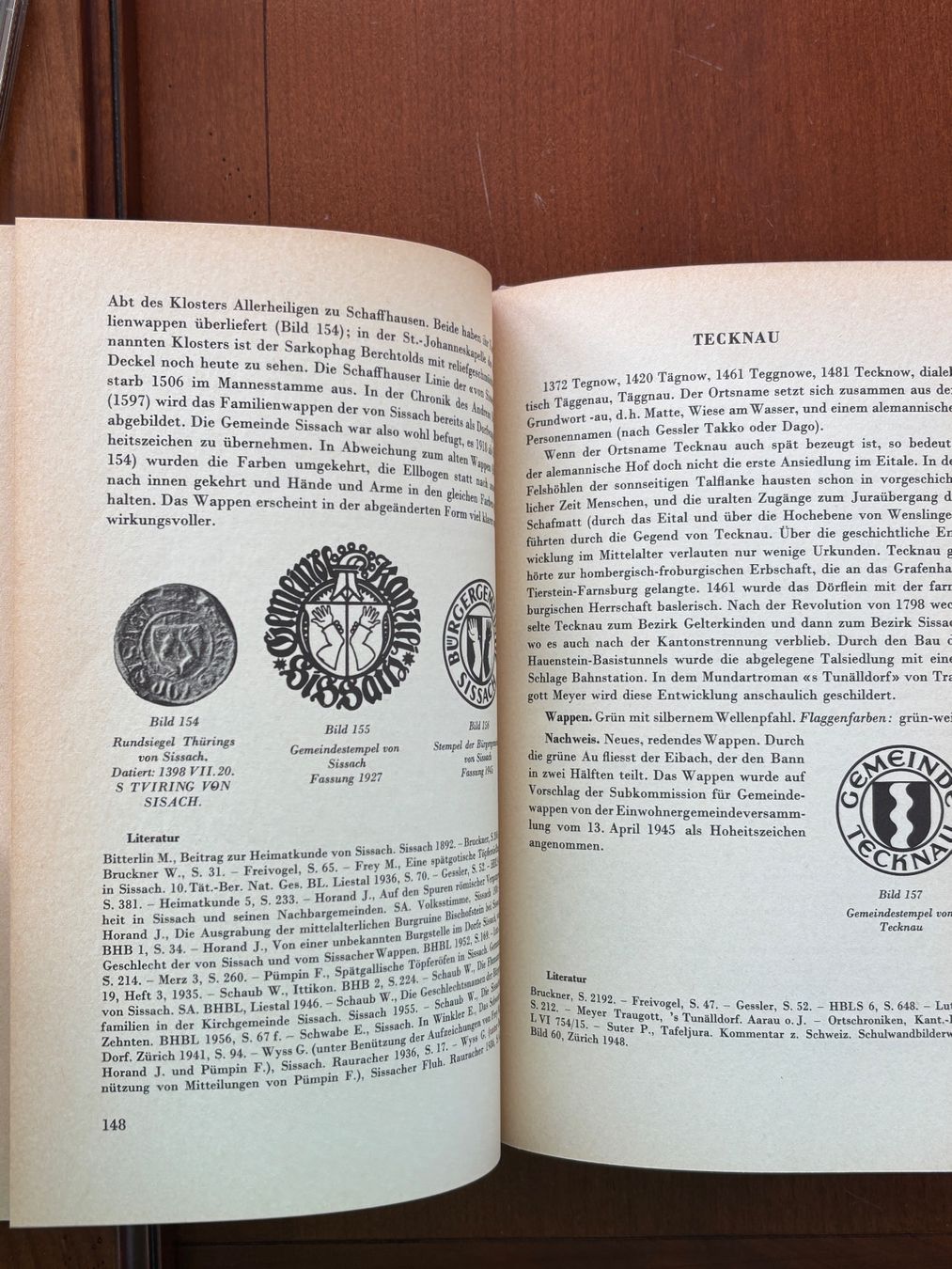 Libri: GEMEINDEWAPPEN VON BASELLAND Paul Sutter 1966 – Usato da THERWIL venduto da Fcbbasel 2