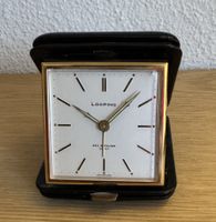 Looping Reisewecker, Vintage, mit Etui, Goldfarben