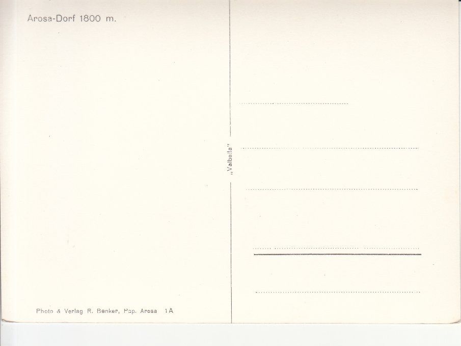 Cartoline postali: Arosa Dorf ca. 1950 – Usato da Bürglen TG venduto da StampGraf 1