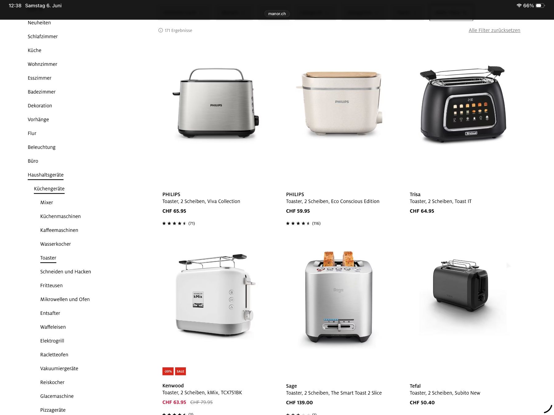 Elettrodomestici da cucina: Manor Basic Pop-Up Toaster – Nuovo e nell'imballaggio originale da Wetzikon ZH venduto da speedmas 1
