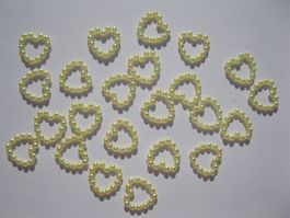 100 Perlmutt Herzen, 11mm, Deko Herzli, Herz Streudeko