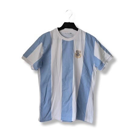 T-shirt Argentine vintage rayé bleu et blanc, taille M