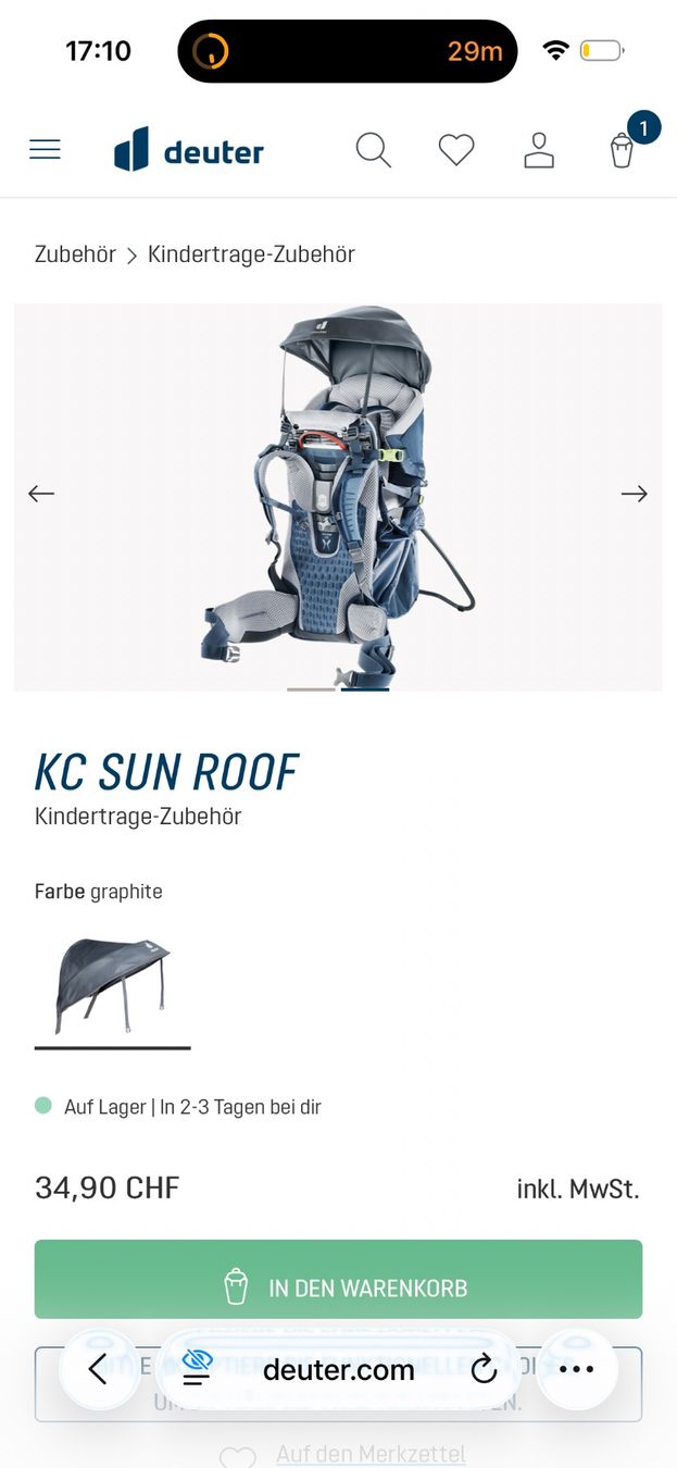 Deuter Marsupi portabebè: Deuter Kraxe KID COMFORT ACTIVE SL – Usato da Bottmingen venduto da ana_5hrv 2
