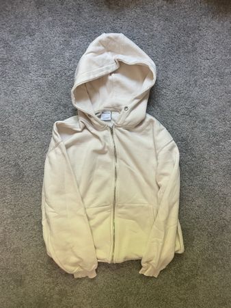 Zip hoodie cream M