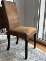 Esszimmerstuhl braun Kunstleder Holzbeine guter Zustand