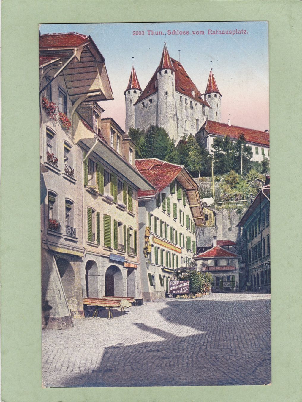 Cartoline postali: Thun Schloss vom Rathausplatz 1923 – Usato da Herisau venduto da Lisegrat2008