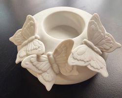 Kerzenständer Teelichthalter Schmetterling Keramik Deko