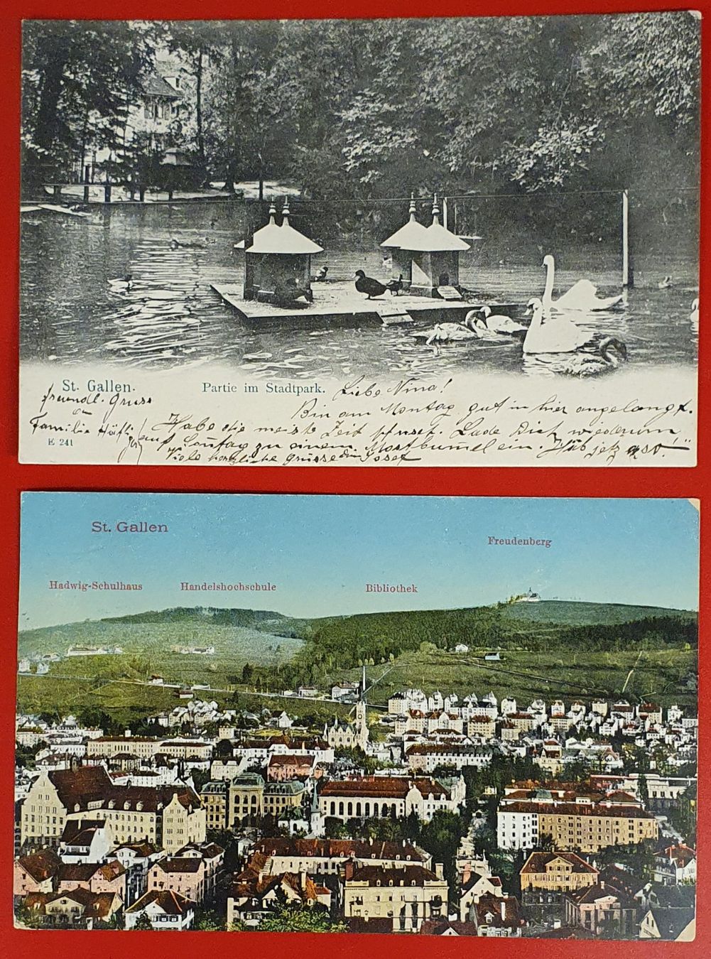 Cartoline postali: 2 Ansichtskarten von St.Gallen 1911 – Usato da Kreuzlingen venduto da Rschweiz1