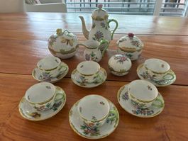 Herend Tea Set Apponyi Vert Green China Flowers Vintage