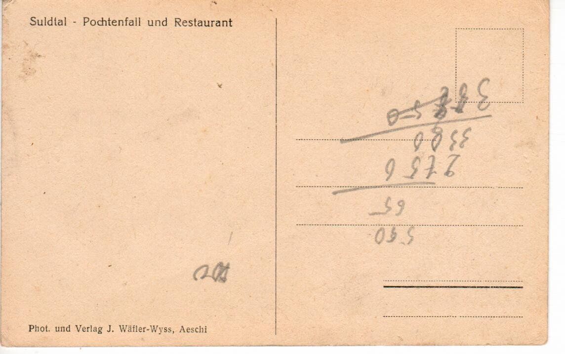 Cartoline postali: Suldtal Pochtenfall und Restaurant – Usato da Wolhusen venduto da Curver9 1