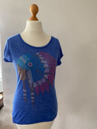 Fishbone T-Shirt mit Pailletten in Gr. M  (38/40)