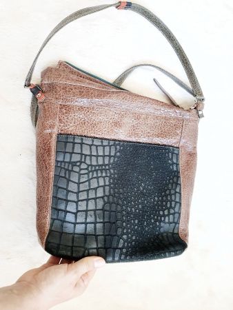 LEDERTASCHE ROSSI ITALY LEDER BRAUN OLIV ELEGANT TASCHE BAG