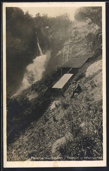 Cartoline postali: Meiringen, Reichenbachbahn, Station und  – Usato da Berlin venduto da bartko-reher