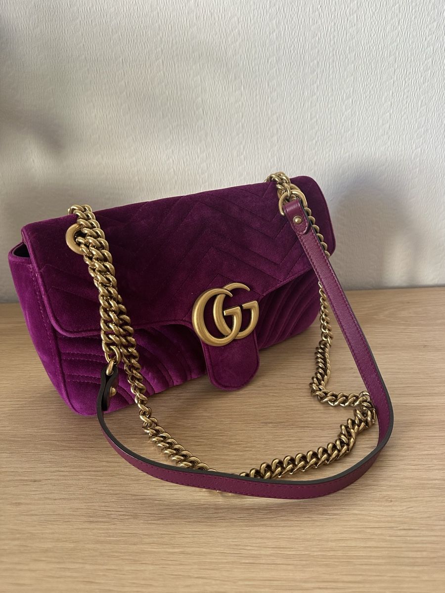 Gucci Borse da donna: Gucci Marmont Samttasche Lila – Usato da Bern venduto da ranine_praline 1