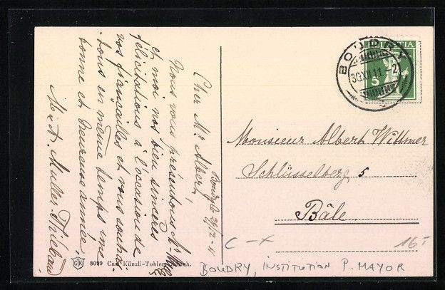 Cartes postales: Boudry, Institution P. Mayor, Gebäudean – D'occasion à Berlin par bartko-reher 1