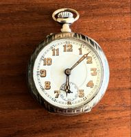 Taschenuhr, Silber, Niello, Huguenin Frères, um 1915