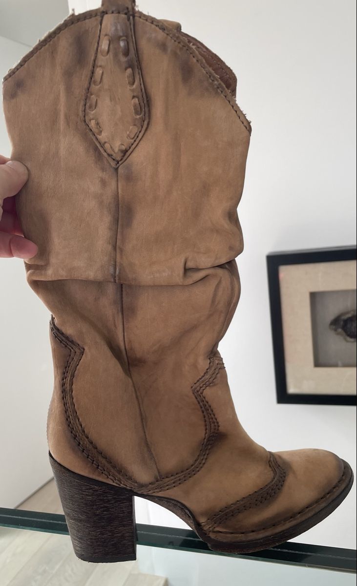 Scarpe da donna: Trendy Cowboy Boots 37 Brown Leather – Nuovo (secondo la descrizione) da Oberwil BL venduto da Stellochkas 1