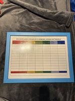 Wochenplaner / Memoboard mit blauem Rahmen Büro Kinderzimmer