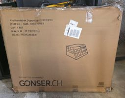 Alu Hundebox Doppelbox gross grau neu in OVP