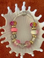 Luxus Elegante  18 cm Armband Beads Farbe :Silber/Rosa/pink