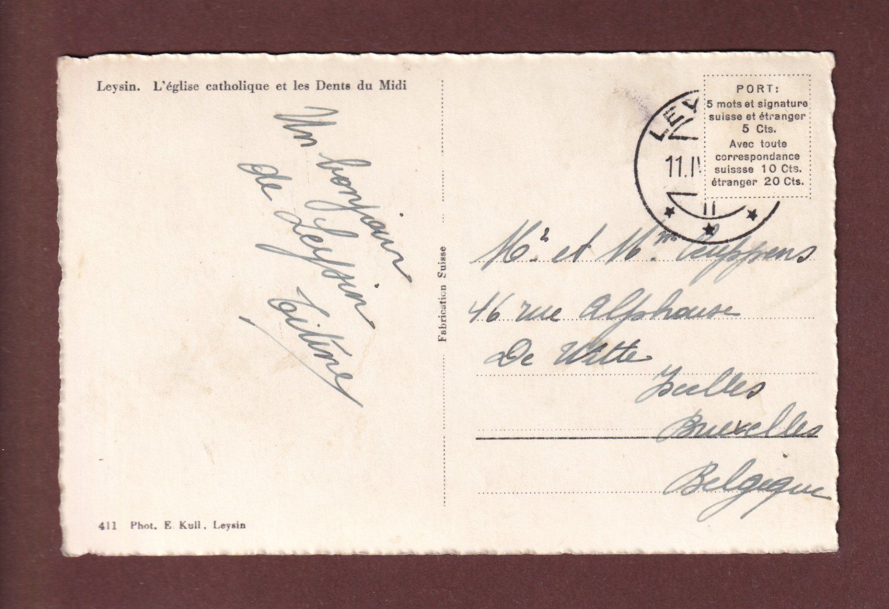 Cartoline postali: LEYSIN - Eglise - Dents du Midi – Usato da Pully venduto da nicecards-shop 1