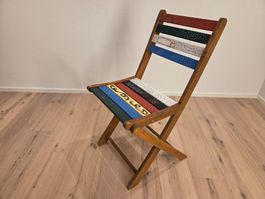 Style Stuhl Klappstuhl Gartenstuhl Holz bemalt
