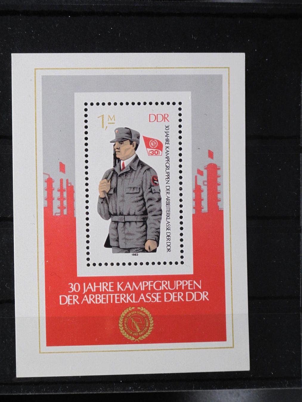 Alle Briefmarken: DDR 1983 Kampfgruppen Block 72 ** – Gebraucht aus Wil SG von fva01