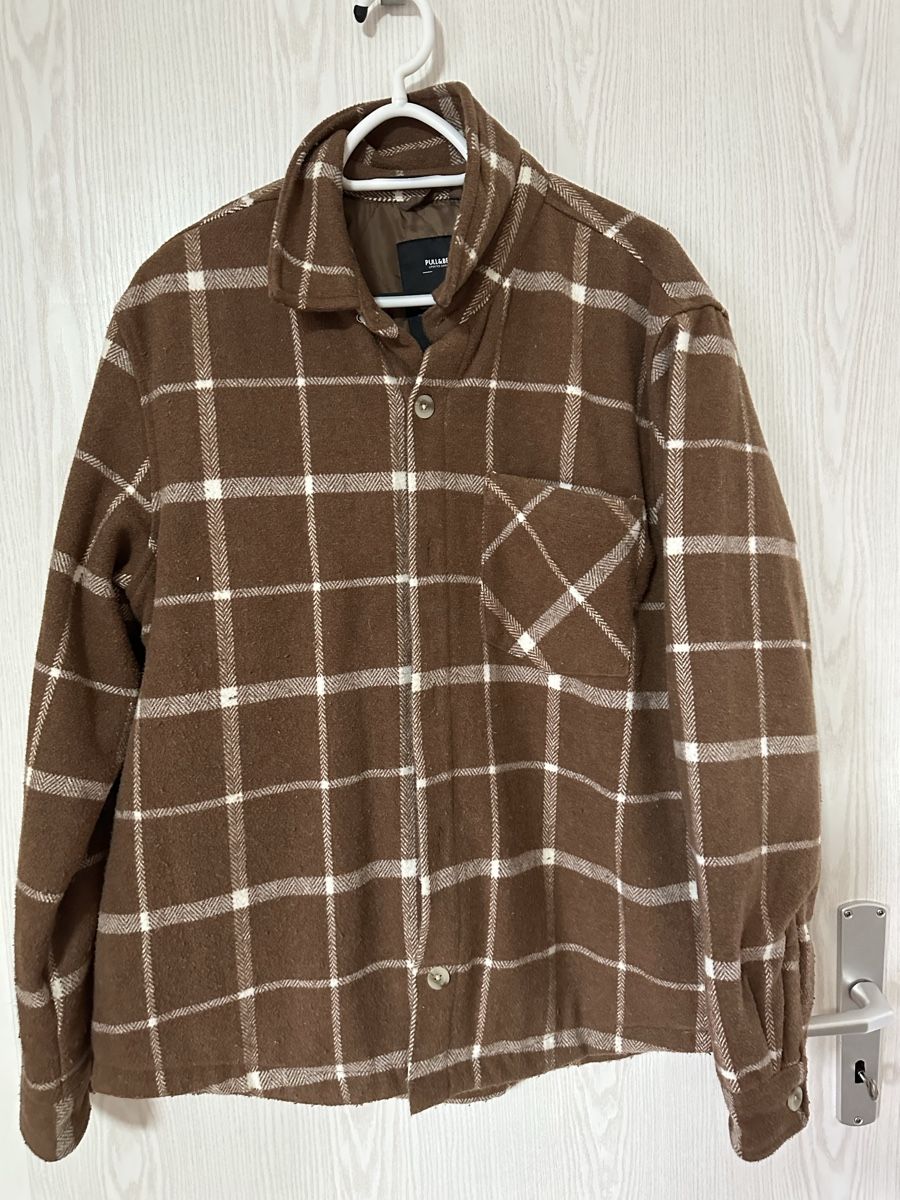 Jacken: Herbstliches Flanellhemd Pull&Bear Gr. L Braun/Weiss kariert – Gebraucht aus Bettlach von Kkalena