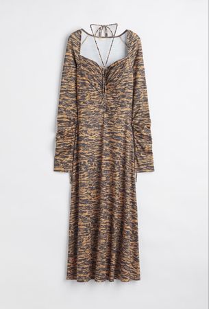 Kleid langarm gemustert mit Raffung Gr.S