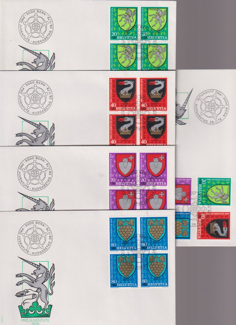Tutti i francobolli: PJ-FDC-Serie 1979. Mit 4-er-Block's. – Nuovo (secondo la descrizione) da Koblenz venduto da Boerse6
