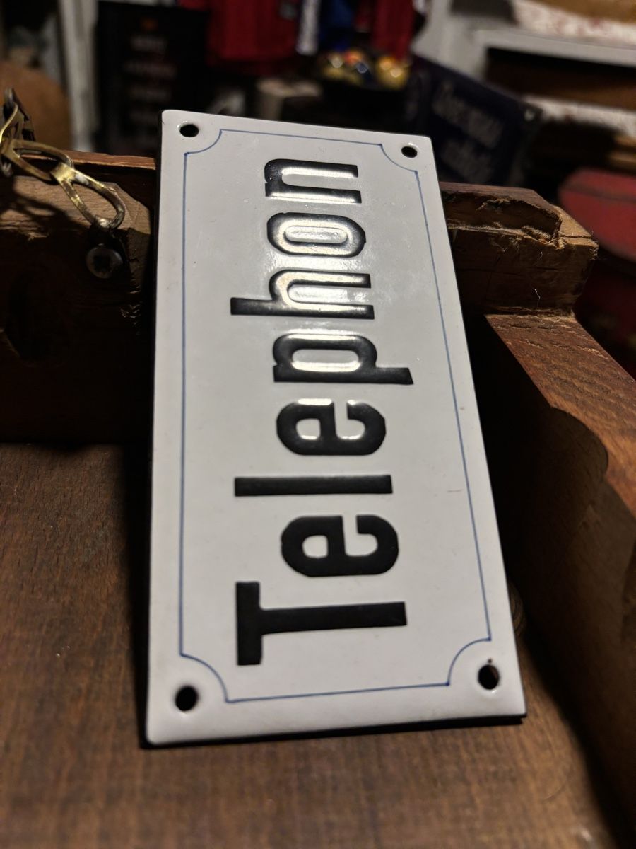 Insegne: Emailschild, Hinweisschild, Telephon – Usato da Staufen venduto da timelessvintage 1