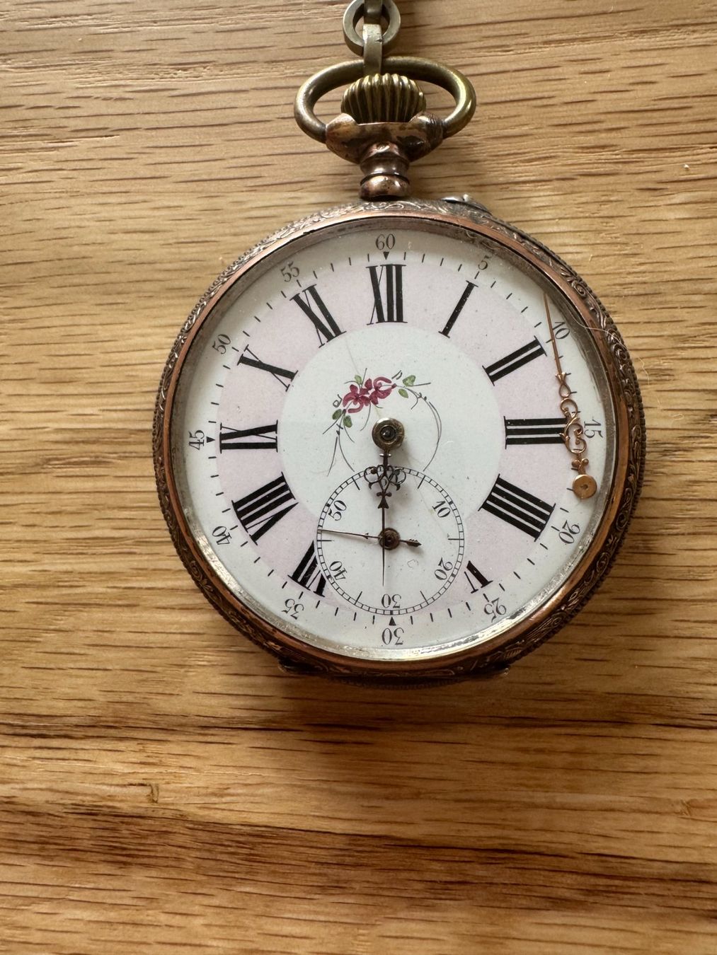 Orologi: Antike Taschenuhr mit Kette, Dame mit Schild – Usato da Gais venduto da mmu_bl6k 1