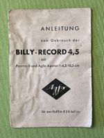 Für Sammler: Gebrauchsanweisung für AGFA BILLY RECORD 4.5