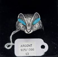 Bague Vintage Style Navajo "Chat de Turquoise" Silber 925