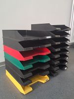 15x Briefablage schwarz bunt A4 Briefablagesystem Ablagekorb