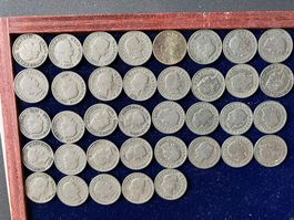37  x  5  Rappen Münzen ab 1873