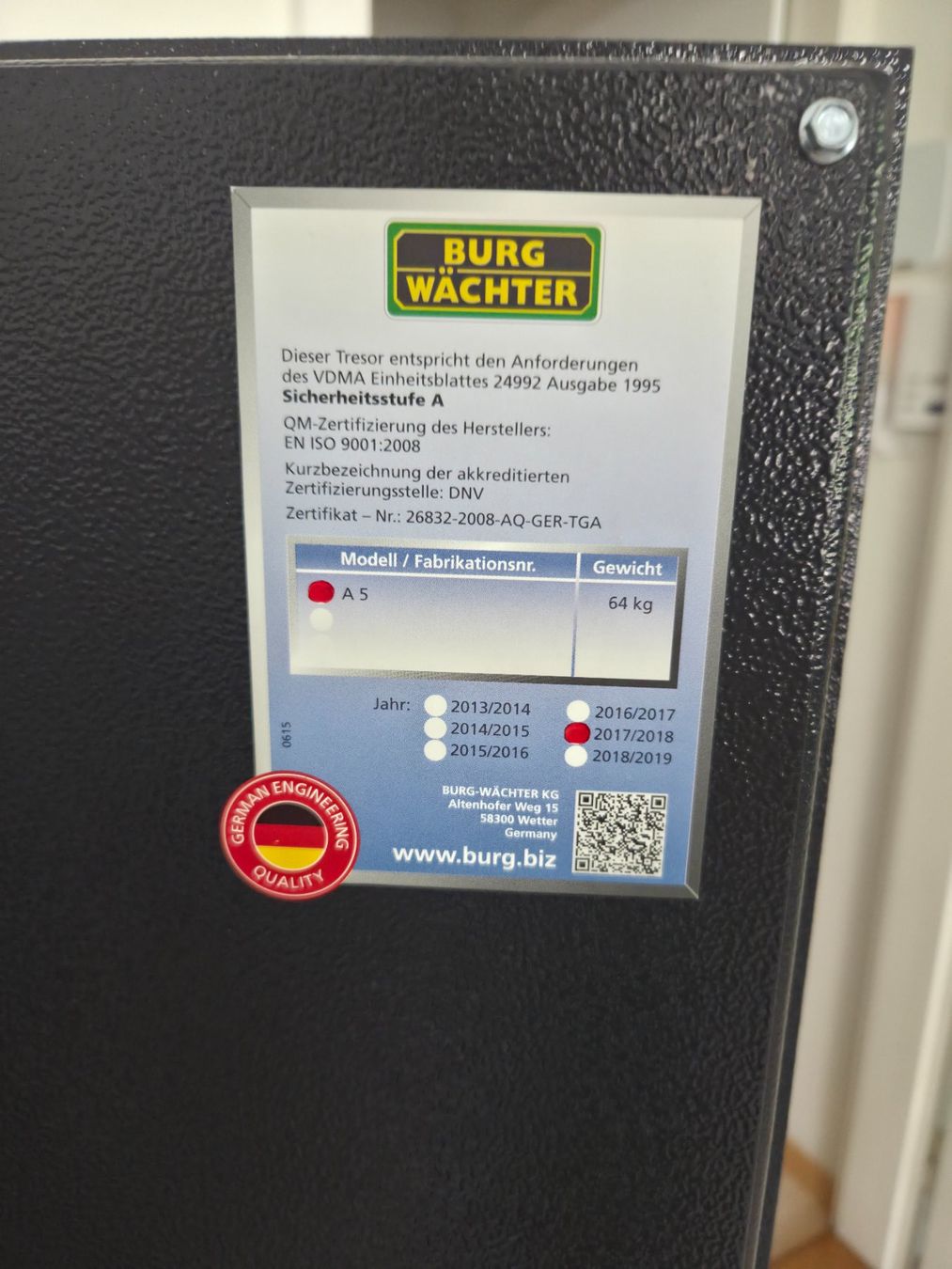 Casseforti: Burg-Wächter A5 Waffenschrank 64 kg – Usato da Zürich venduto da ant_m569 2