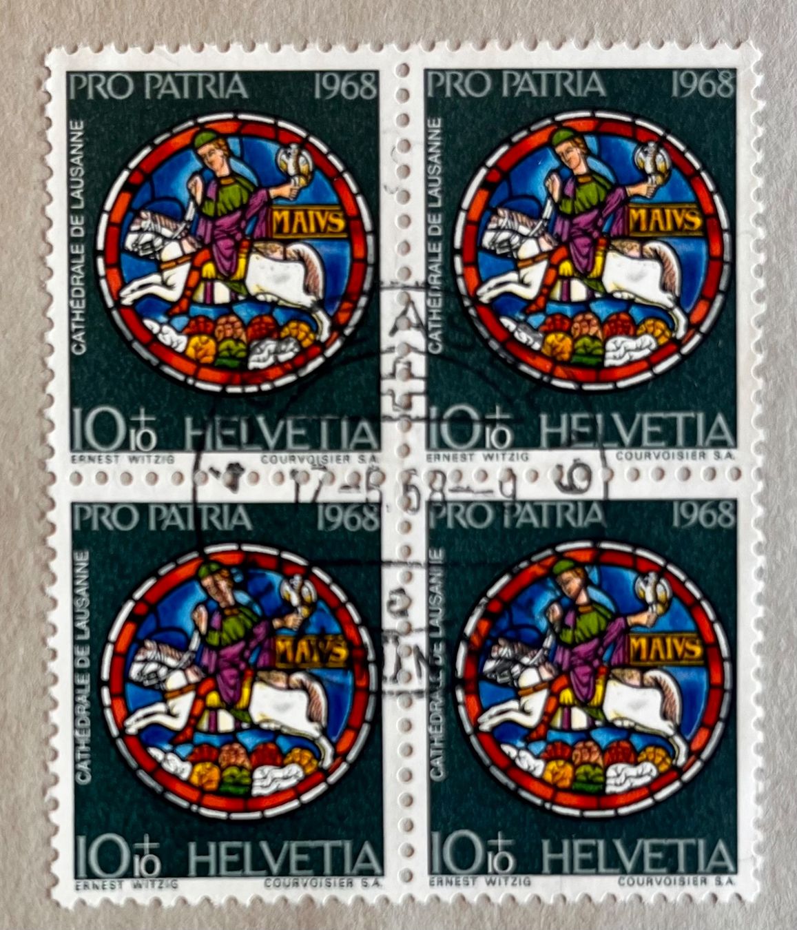 Alle Briefmarken: Pro Patria 1968 4x Viererblock gestempelt – Gebraucht aus Basel von so1_nf6l 4