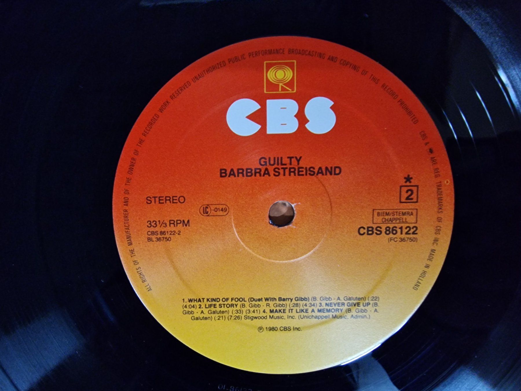 Dischi in vinile: Streisand LP – Guilty – Usato da Root venduto da atelier22 3